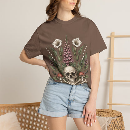 Skull & Wildflower T-Shirt — Botanical Skull Graphic Tee