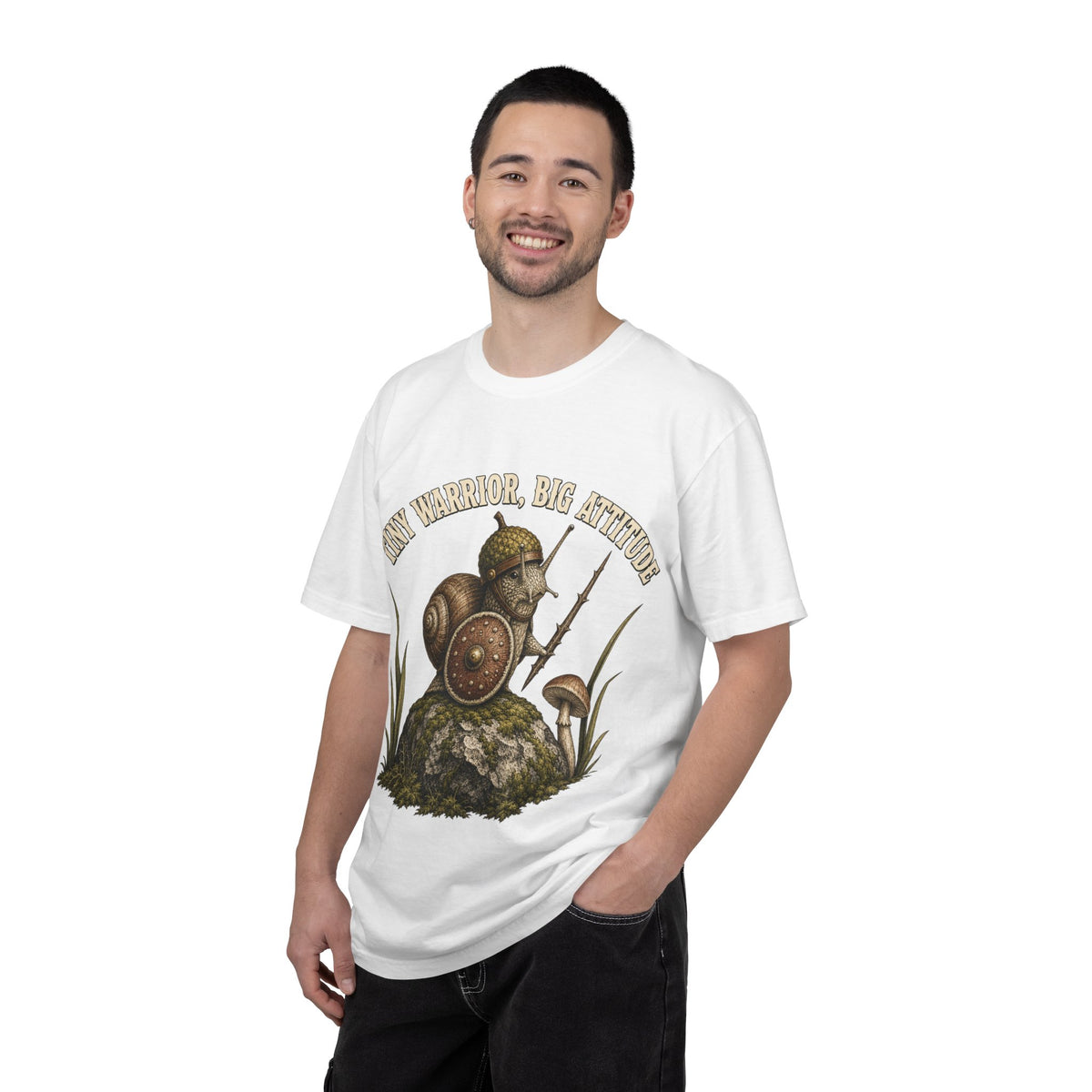 Snail Warrior T-Shirt — 'Tiny Warrior, Big Attitude' Vintage Nature Tee