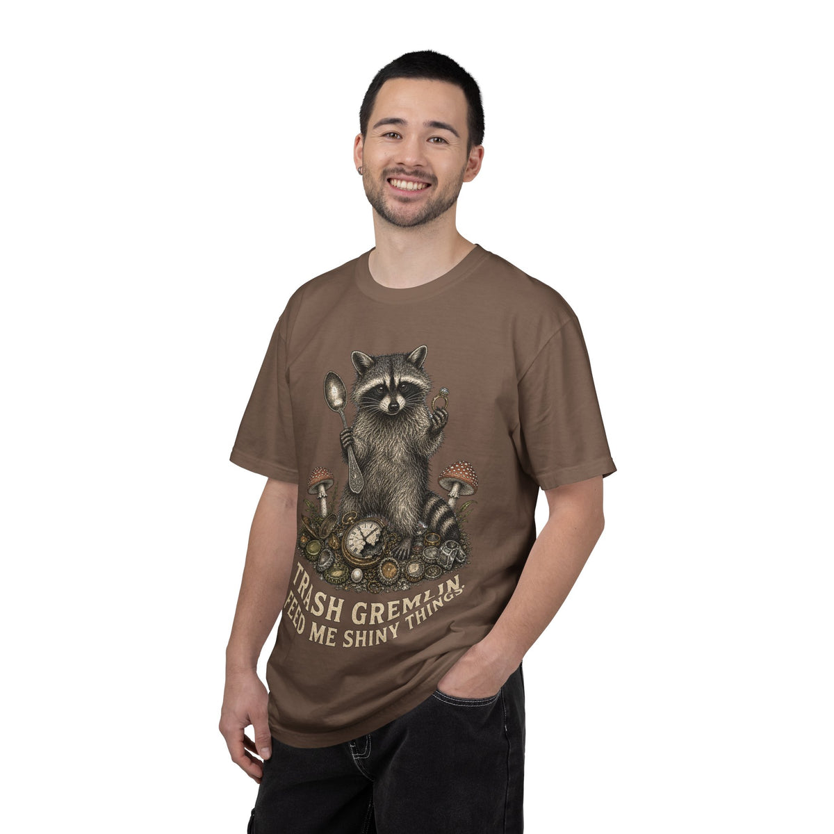 Raccoon 'Trash Gremlin' T-Shirt — Feed Me Shiny Things Graphic Tee