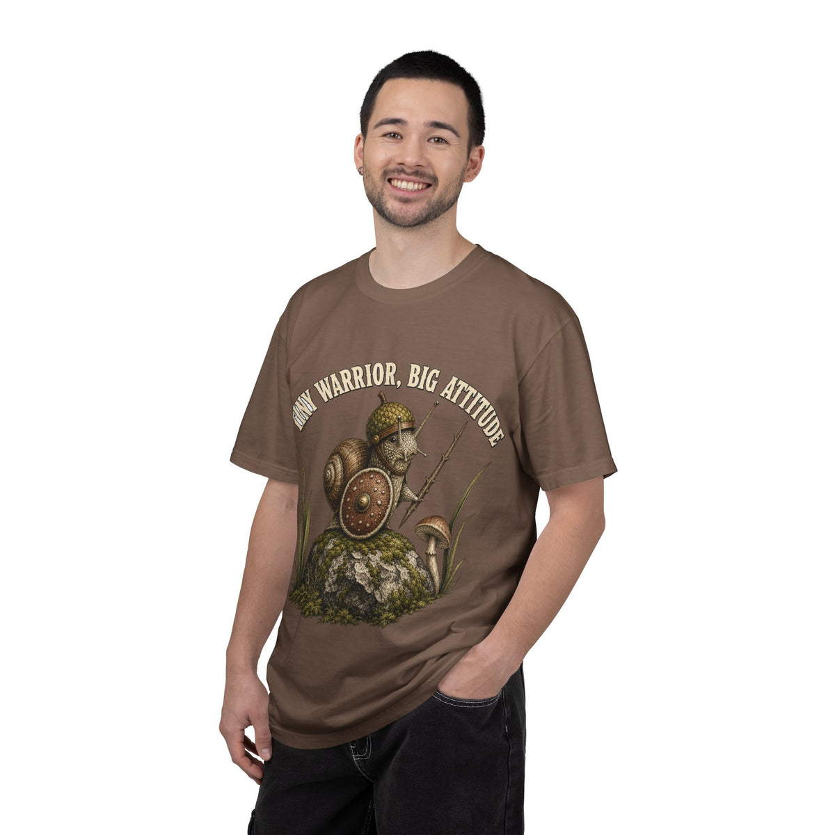 Snail Warrior T-Shirt — 'Tiny Warrior, Big Attitude' Vintage Nature Tee