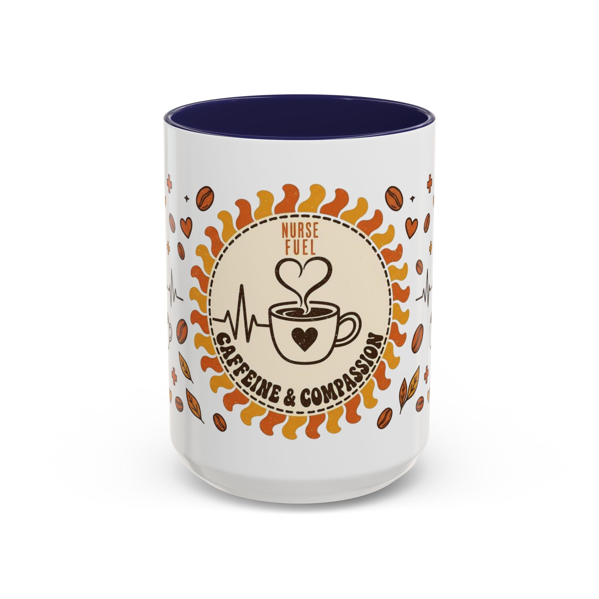 Coffee Mug — "Caffeine & Compassion" Nurse Fuel Accent Mug (11/15 oz)