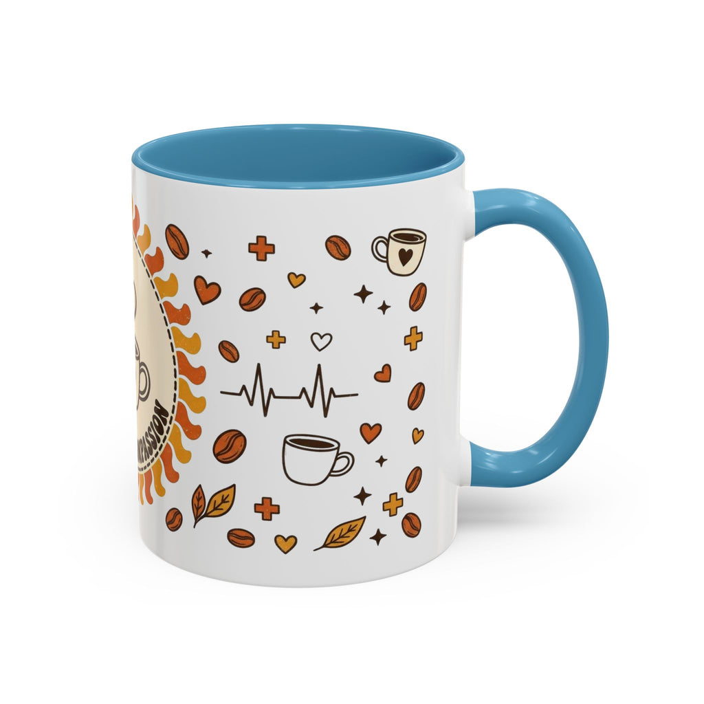Coffee Mug — "Caffeine & Compassion" Nurse Fuel Accent Mug (11/15 oz)