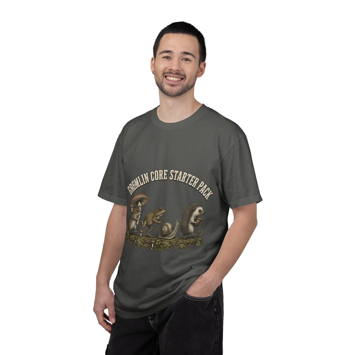 Mushroom Core Starter Pack T-Shirt — Cute Forest Critter Graphic Tee