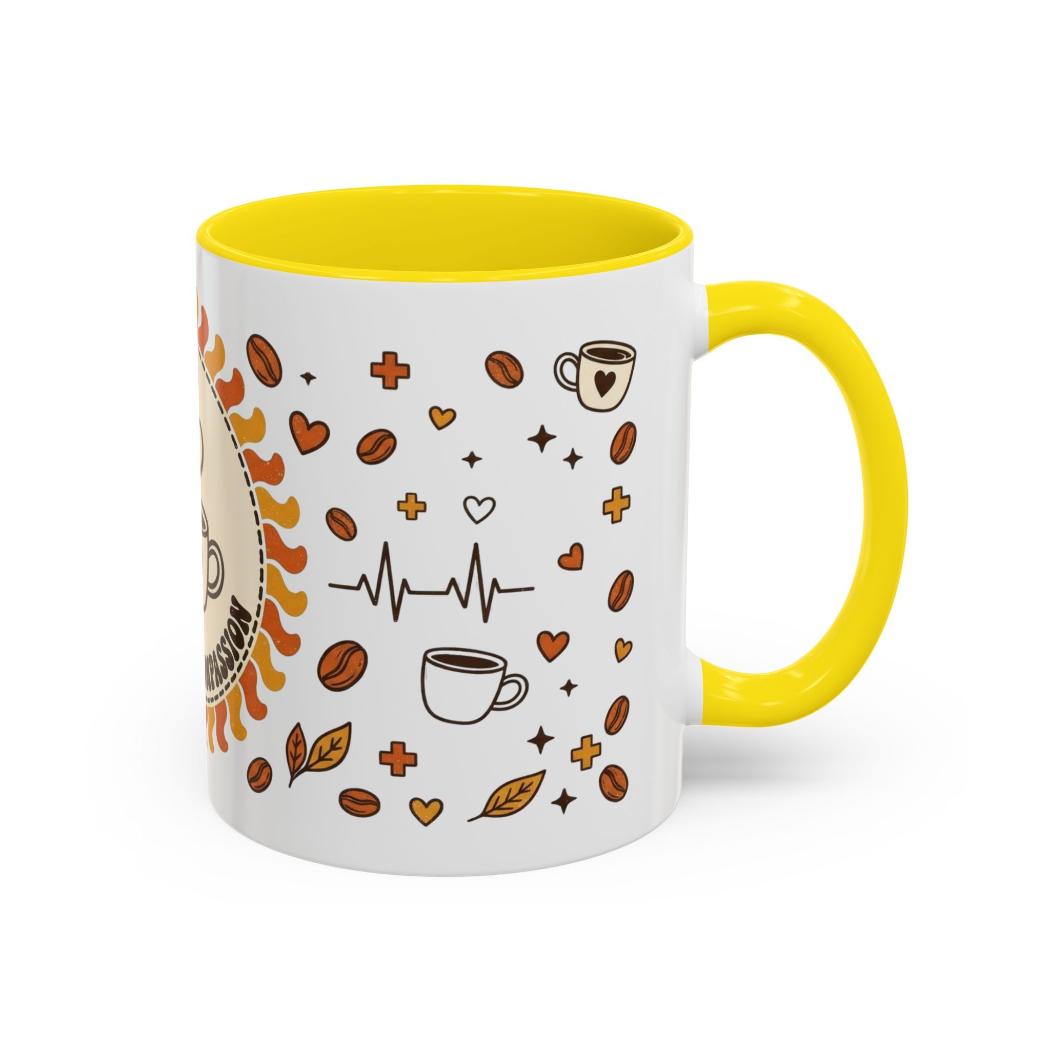 Coffee Mug — "Caffeine & Compassion" Nurse Fuel Accent Mug (11/15 oz)