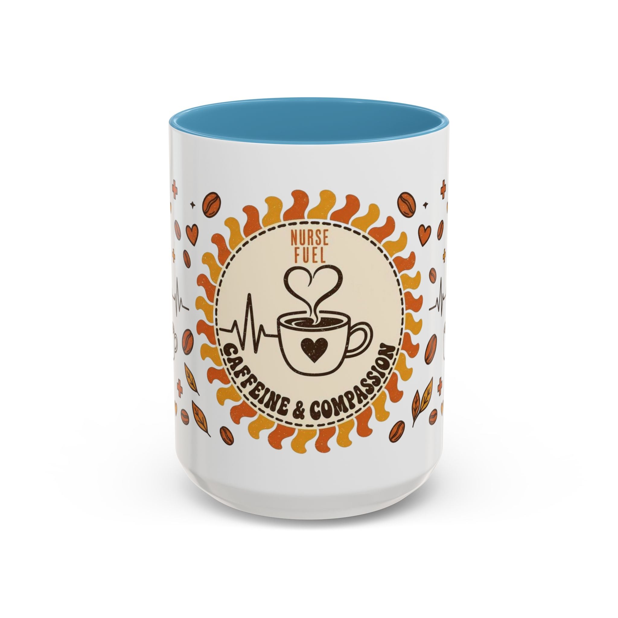 Coffee Mug — "Caffeine & Compassion" Nurse Fuel Accent Mug (11/15 oz)