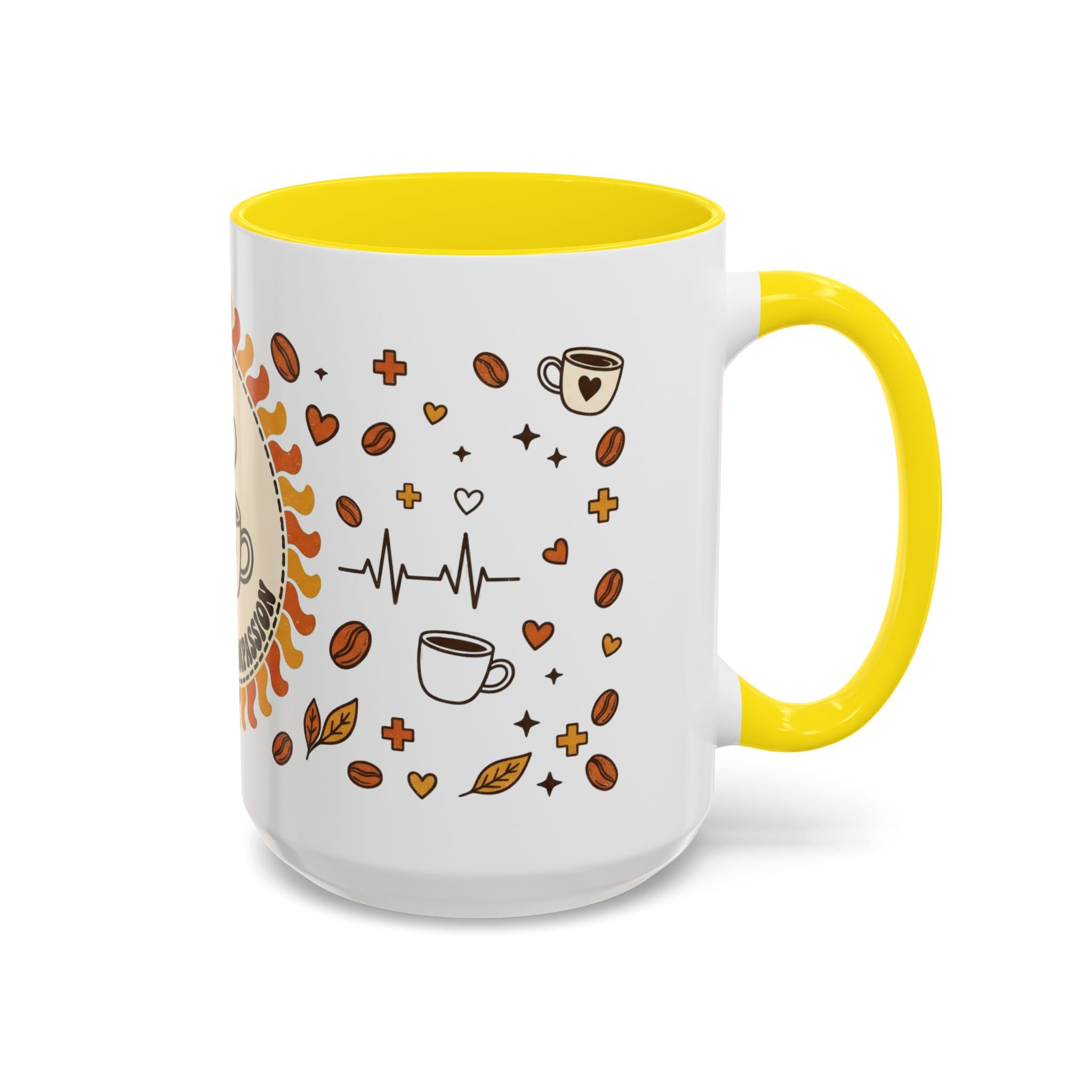Coffee Mug — "Caffeine & Compassion" Nurse Fuel Accent Mug (11/15 oz)