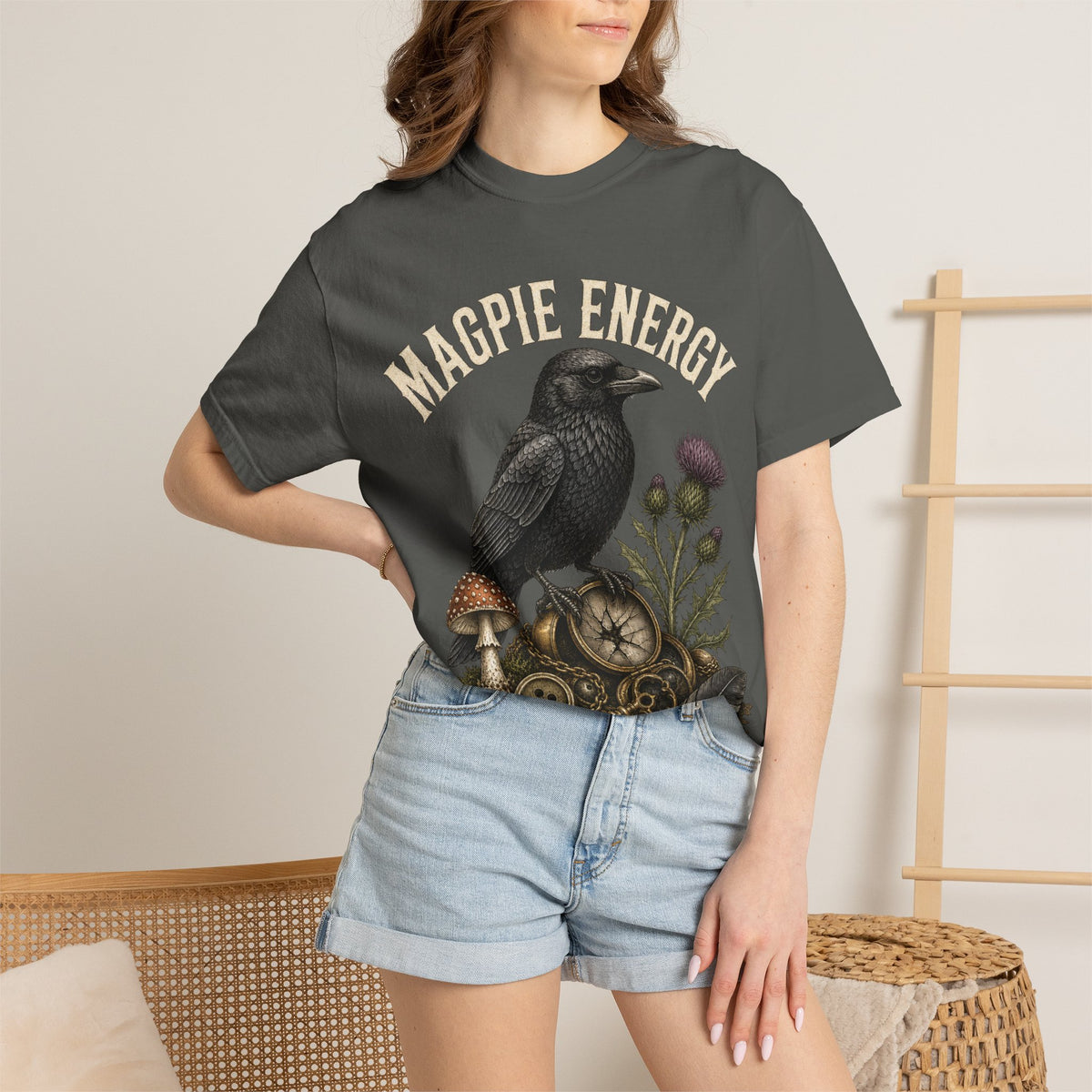 Magpie Energy T-Shirt — Vintage Crow & Thistle Graphic Tee
