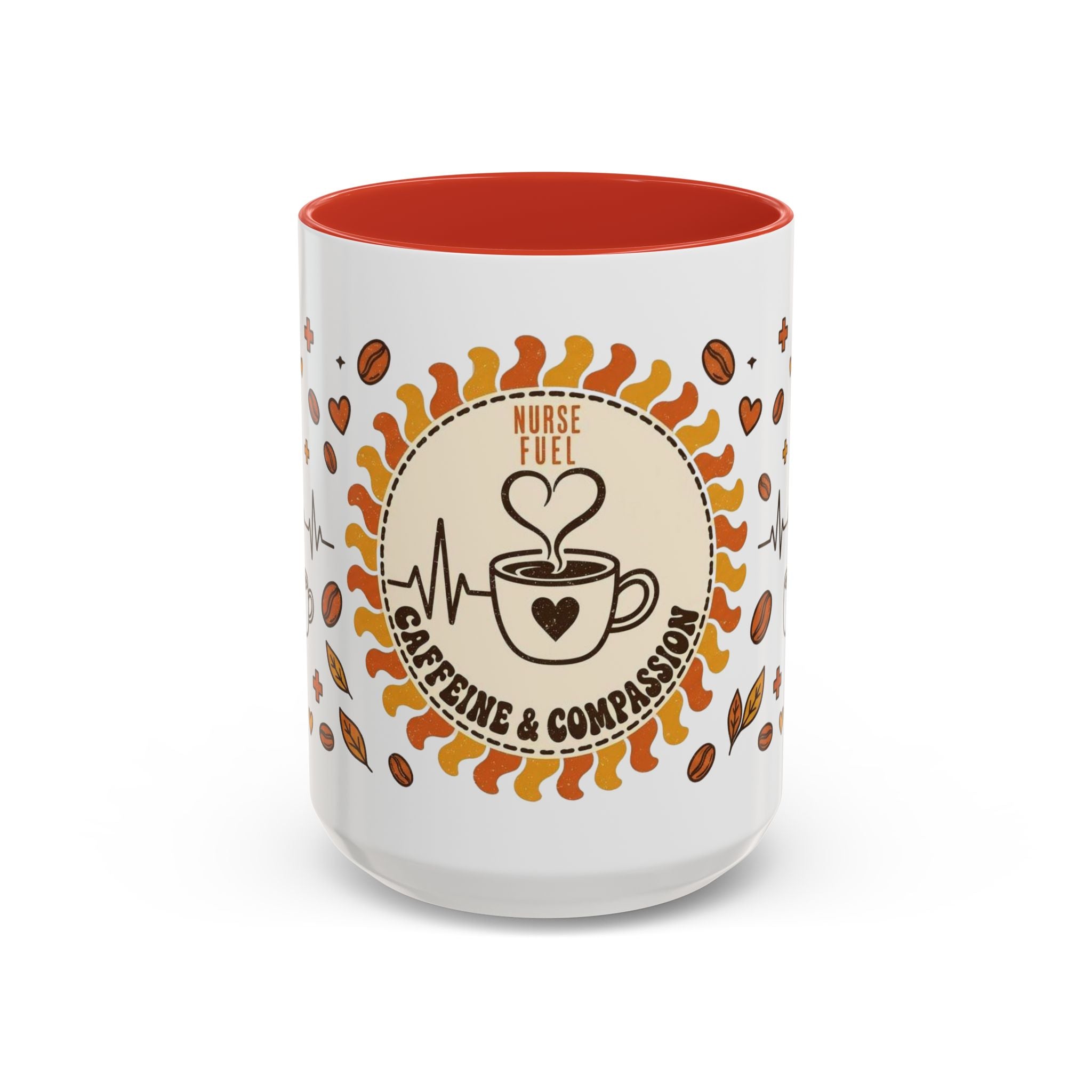 Coffee Mug — "Caffeine & Compassion" Nurse Fuel Accent Mug (11/15 oz)