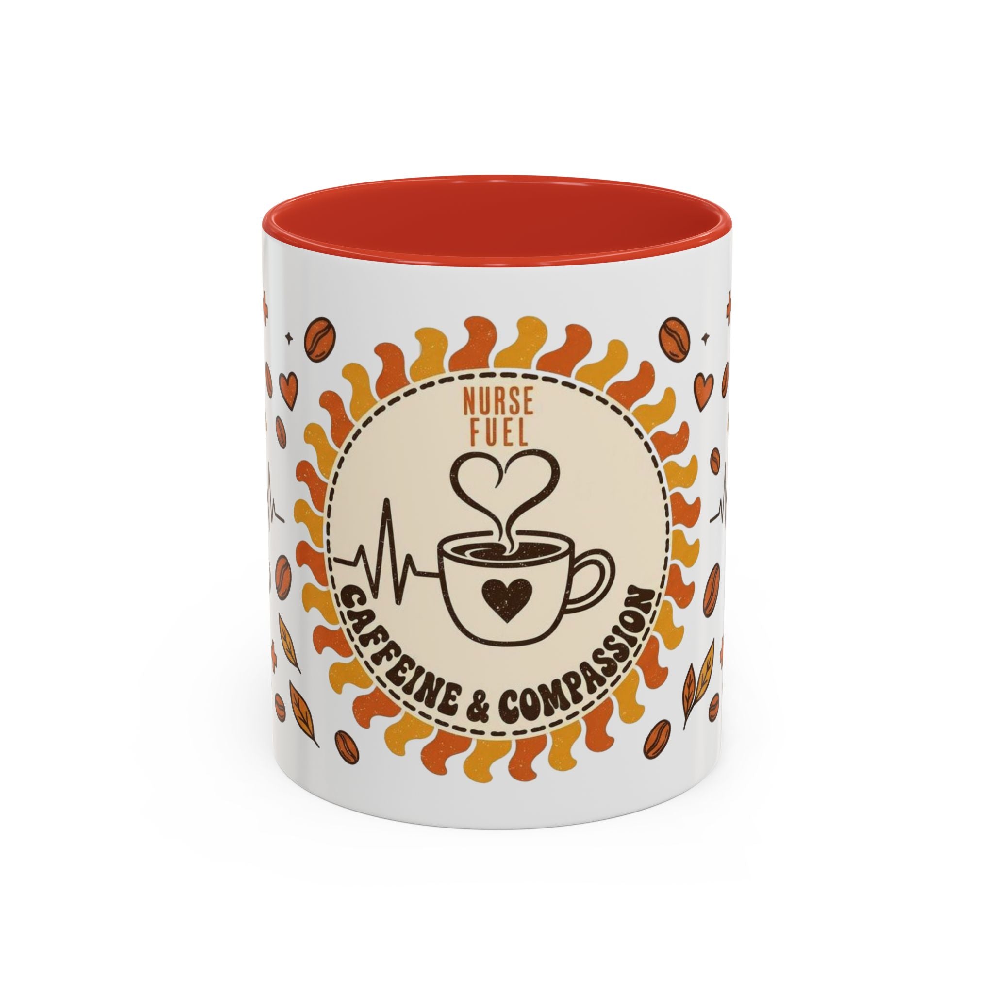 Coffee Mug — "Caffeine & Compassion" Nurse Fuel Accent Mug (11/15 oz)