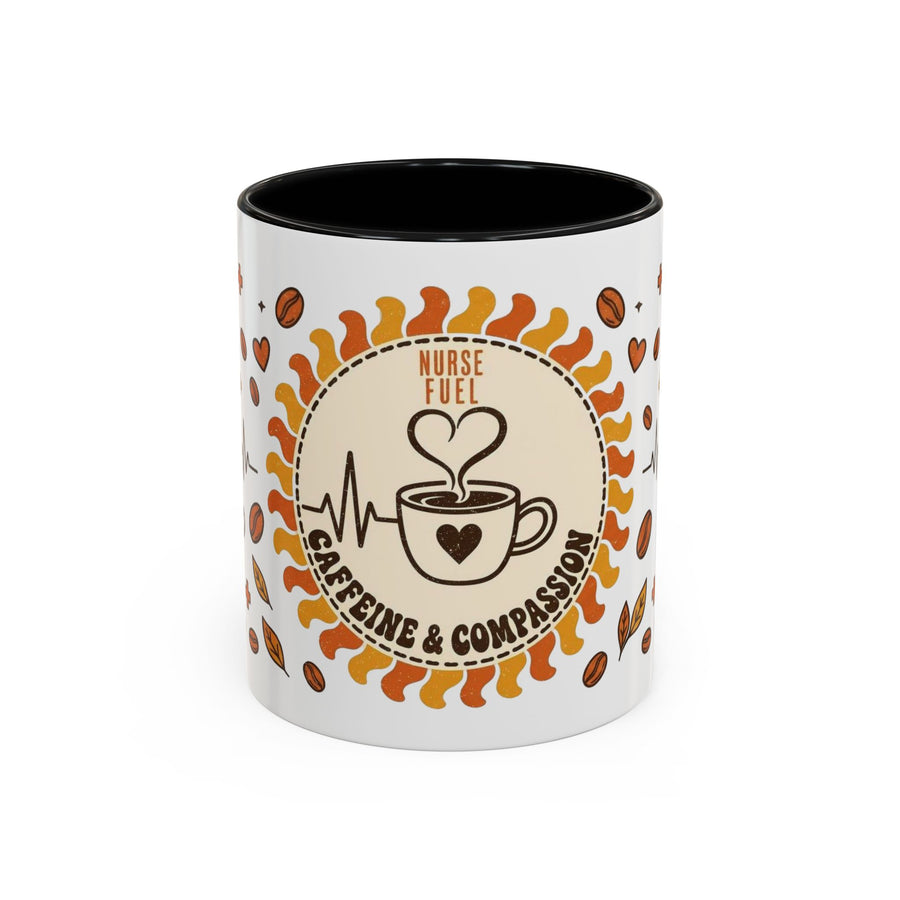 Coffee Mug — "Caffeine & Compassion" Nurse Fuel Accent Mug (11/15 oz)