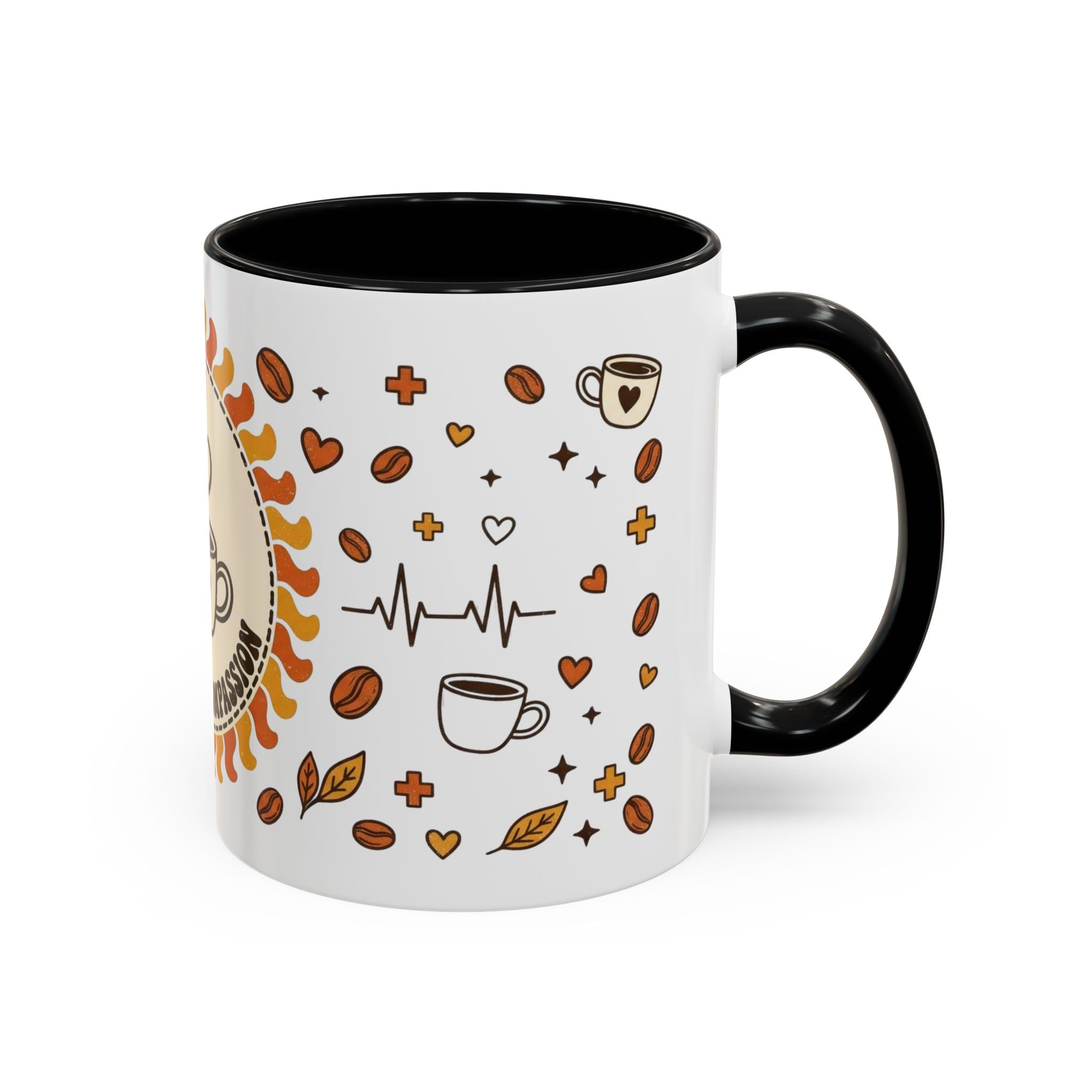 Coffee Mug — "Caffeine & Compassion" Nurse Fuel Accent Mug (11/15 oz)