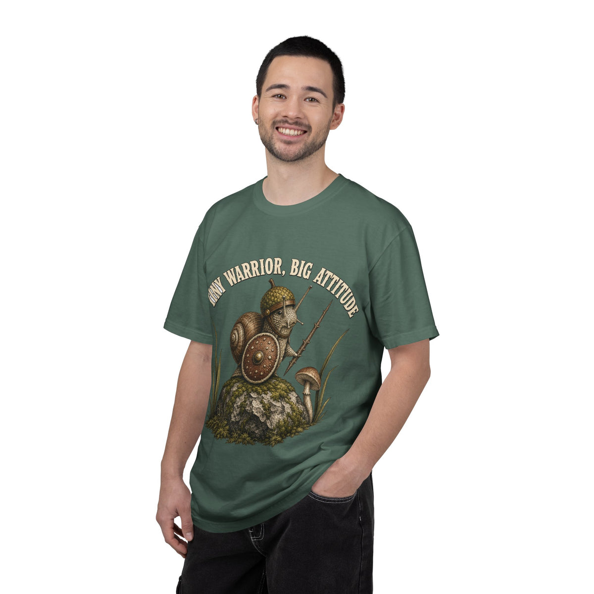 Snail Warrior T-Shirt — 'Tiny Warrior, Big Attitude' Vintage Nature Tee