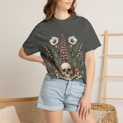 Skull & Wildflower T-Shirt — Botanical Skull Graphic Tee