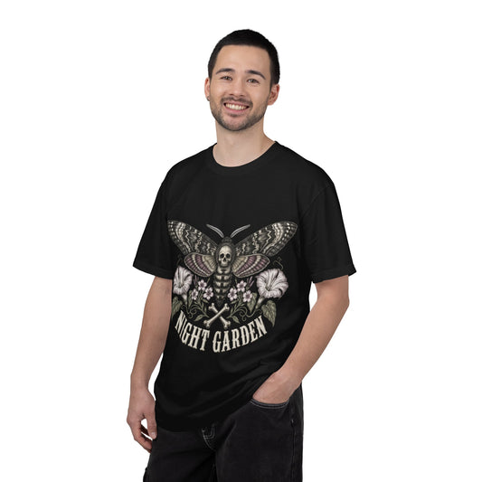 Night Garden Moth T-Shirt — Skull Moth & Morning Glories Graphic Tee