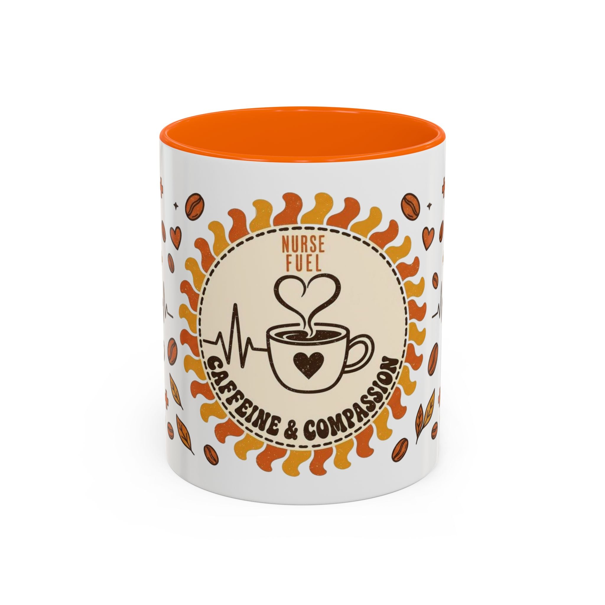 Coffee Mug — "Caffeine & Compassion" Nurse Fuel Accent Mug (11/15 oz)