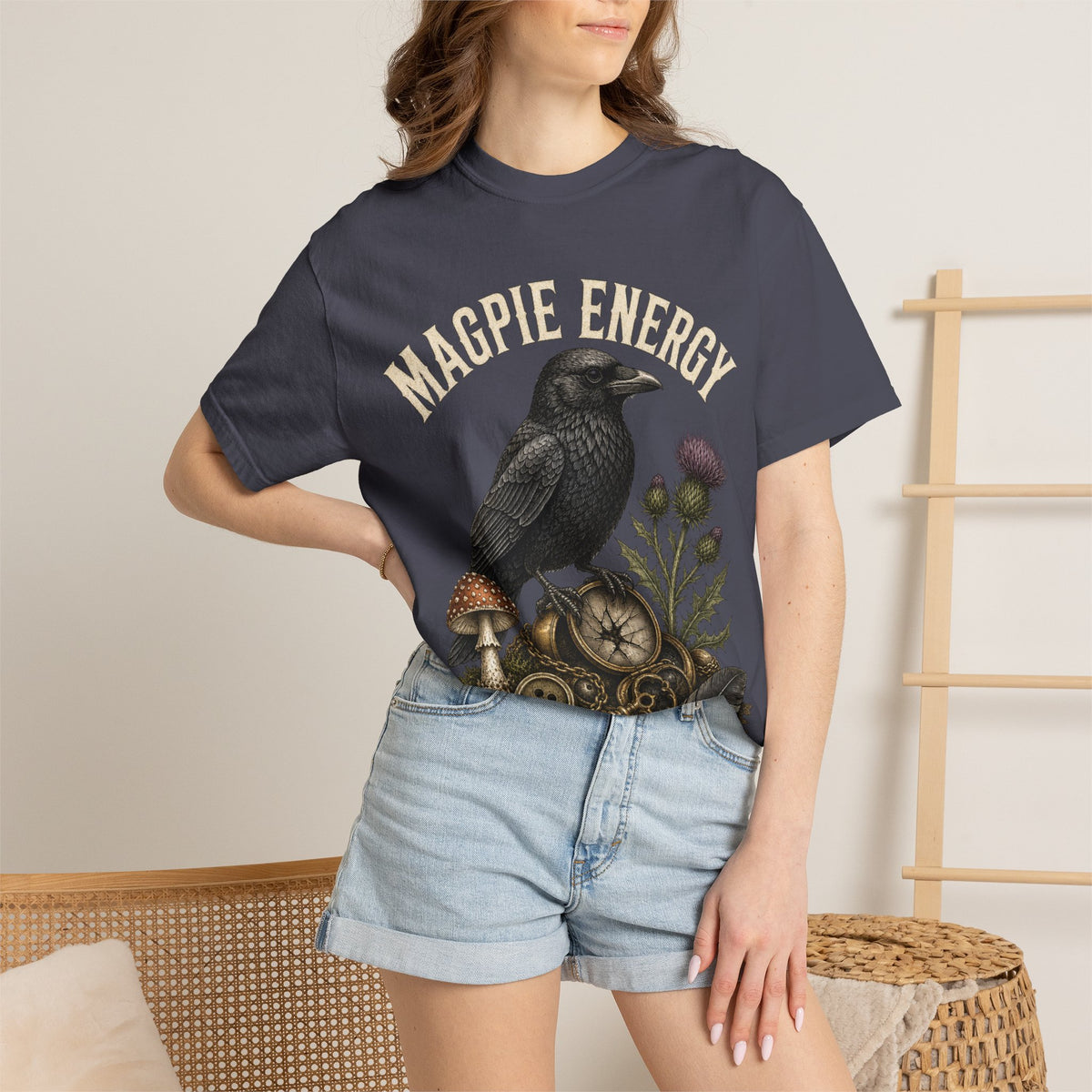 Magpie Energy T-Shirt — Vintage Crow & Thistle Graphic Tee