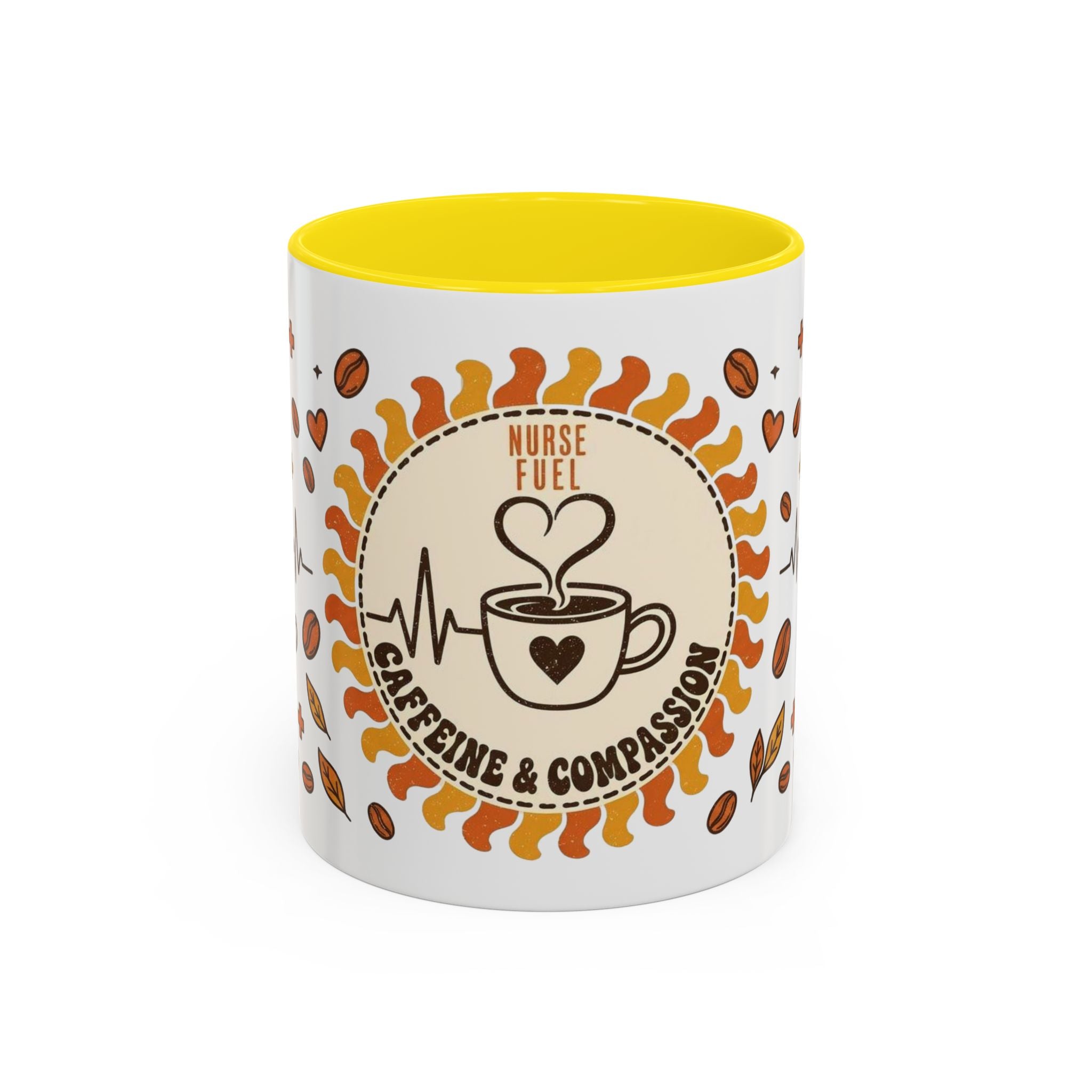 Coffee Mug — "Caffeine & Compassion" Nurse Fuel Accent Mug (11/15 oz)