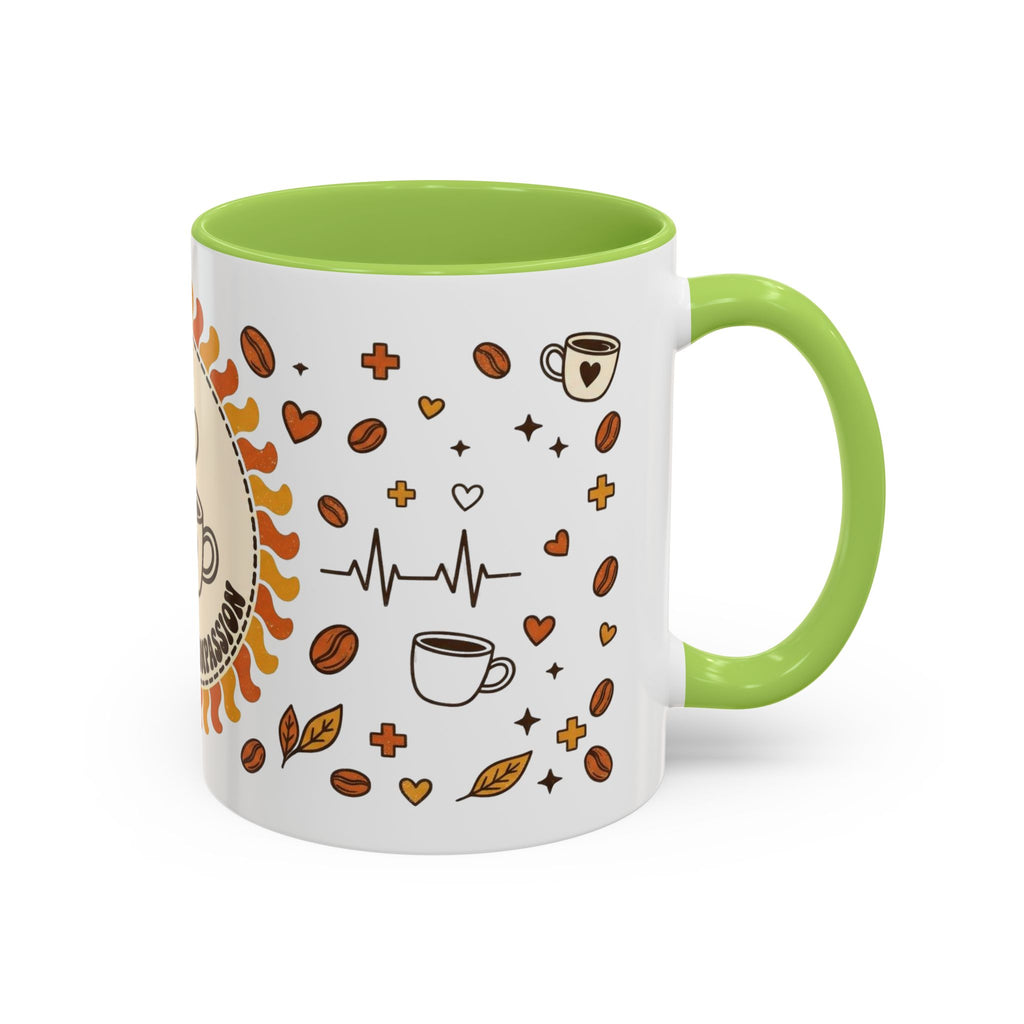 Coffee Mug — "Caffeine & Compassion" Nurse Fuel Accent Mug (11/15 oz)