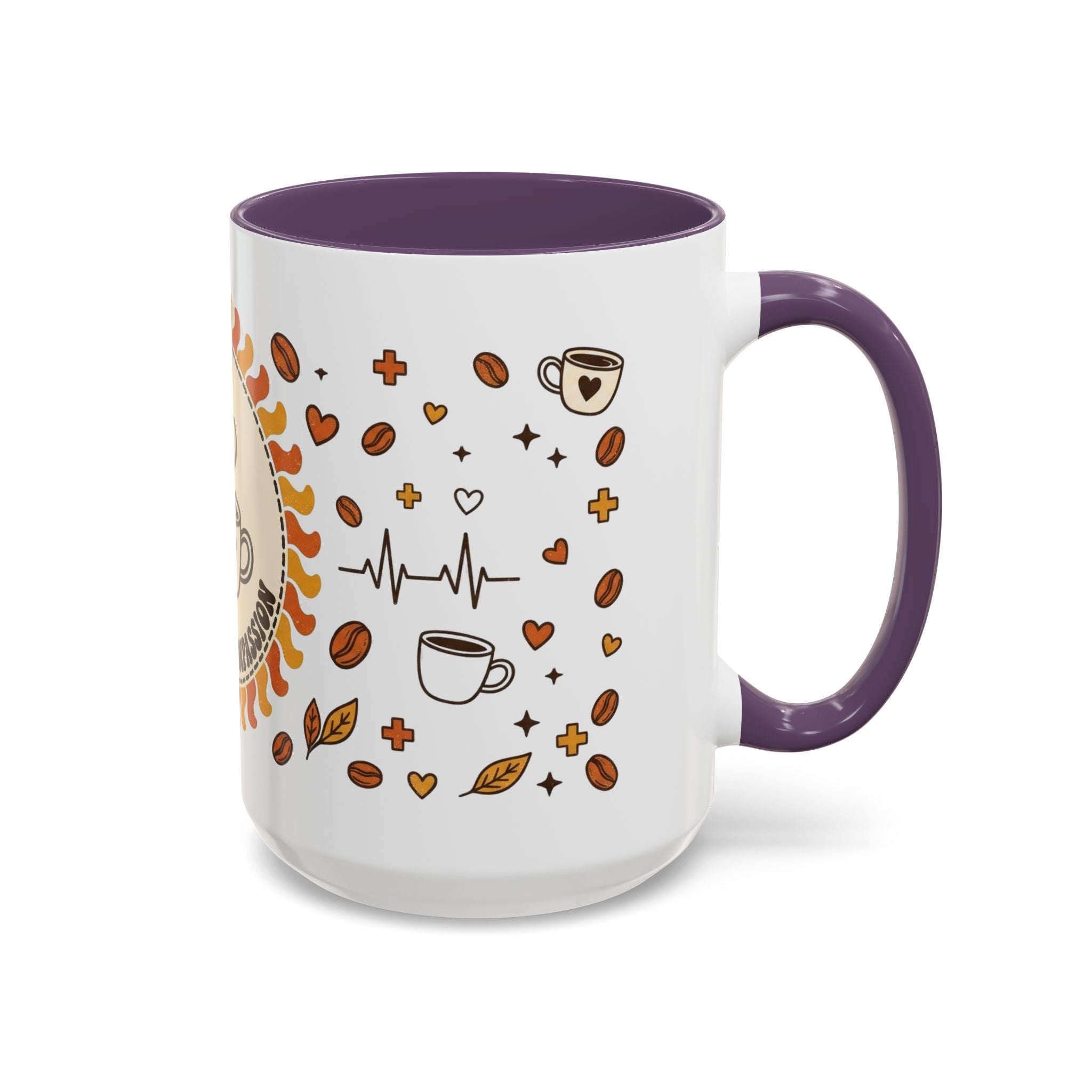 Coffee Mug — "Caffeine & Compassion" Nurse Fuel Accent Mug (11/15 oz)