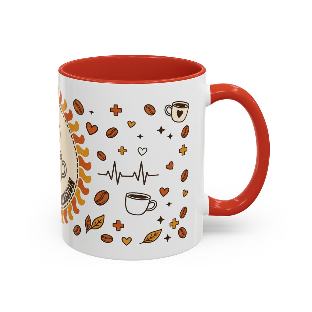 Coffee Mug — "Caffeine & Compassion" Nurse Fuel Accent Mug (11/15 oz)