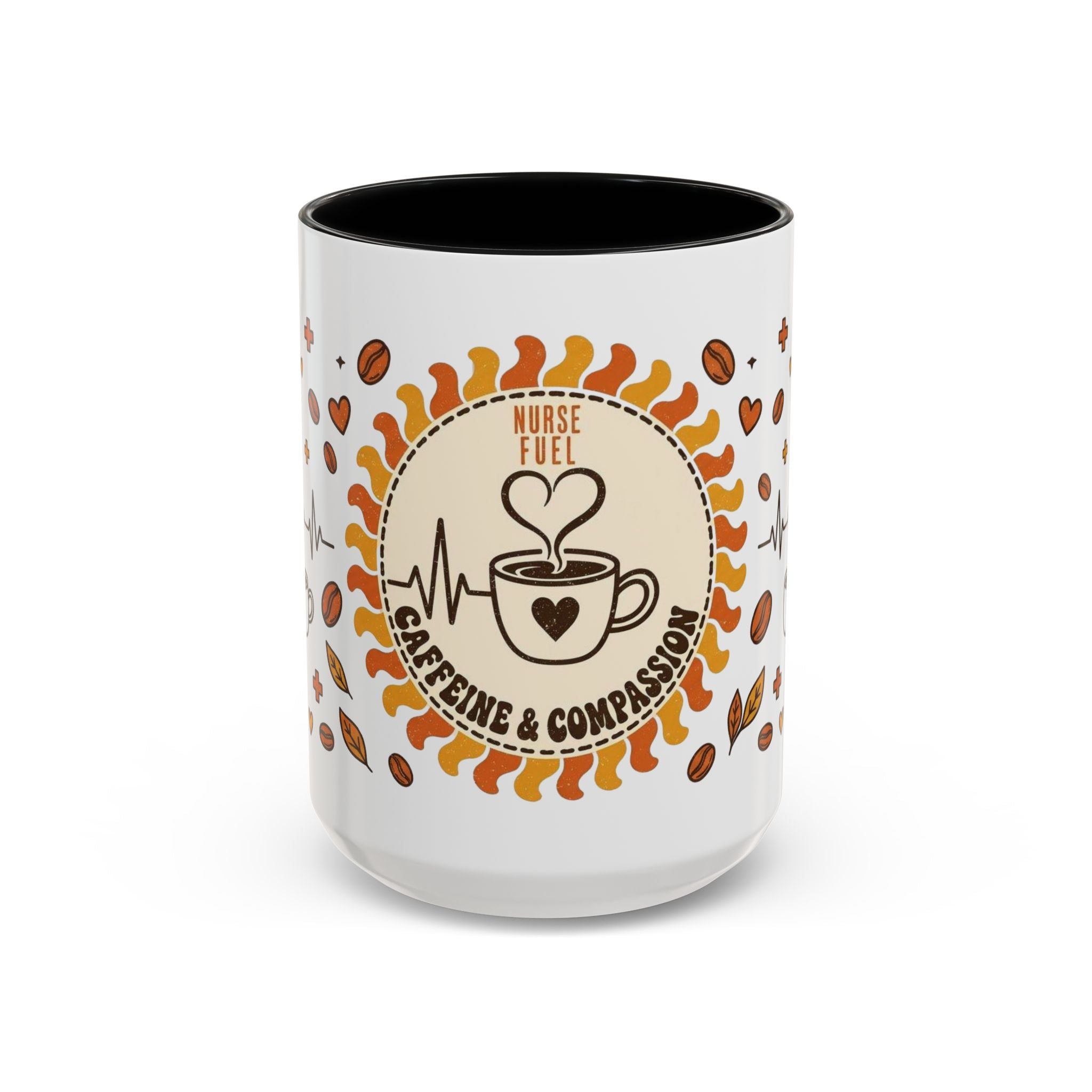 Coffee Mug — "Caffeine & Compassion" Nurse Fuel Accent Mug (11/15 oz)