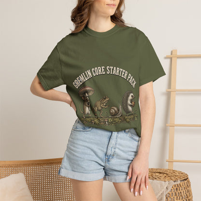 Mushroom Core Starter Pack T-Shirt — Cute Forest Critter Graphic Tee