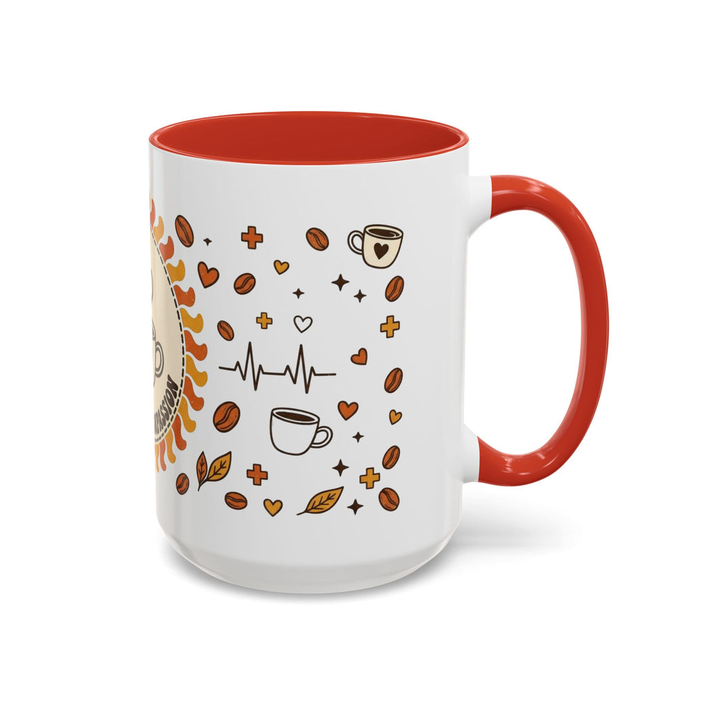Coffee Mug — "Caffeine & Compassion" Nurse Fuel Accent Mug (11/15 oz)