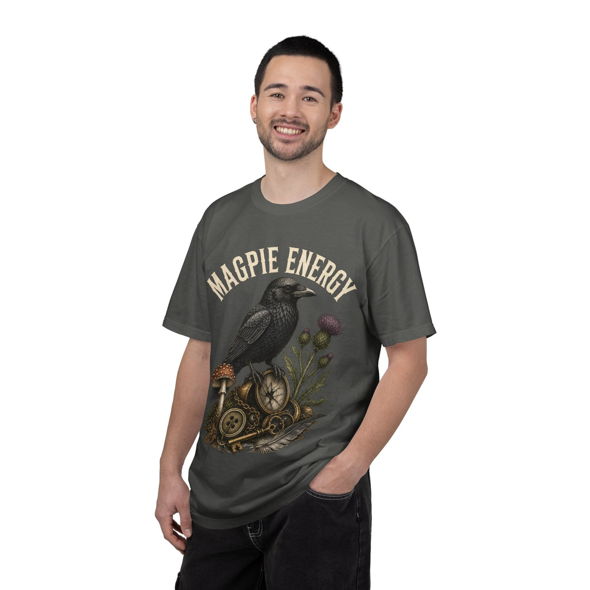 Magpie Energy T-Shirt — Vintage Crow & Thistle Graphic Tee