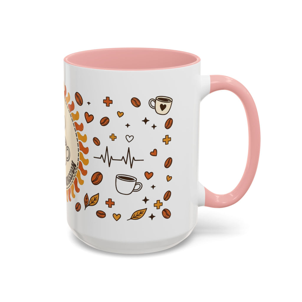 Coffee Mug — "Caffeine & Compassion" Nurse Fuel Accent Mug (11/15 oz)