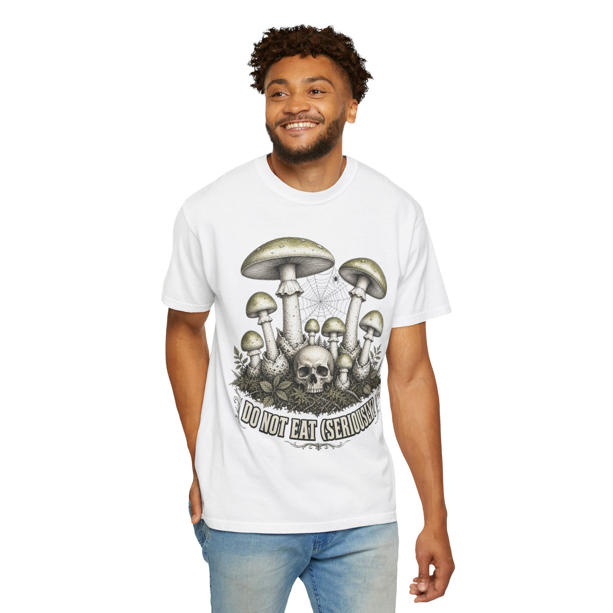 Mushroom Skull T-Shirt — “Do Not Eat (Seriously)” Graphic Tee