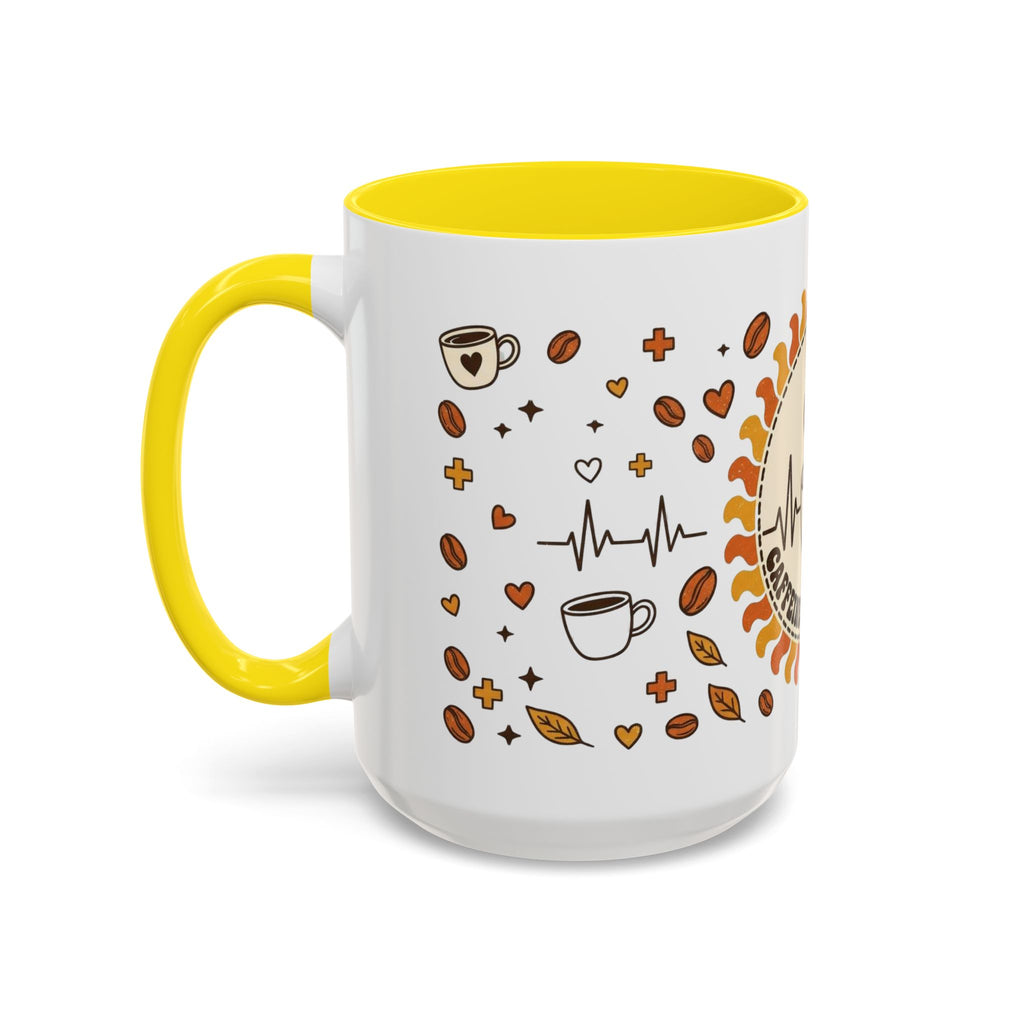 Coffee Mug — "Caffeine & Compassion" Nurse Fuel Accent Mug (11/15 oz)