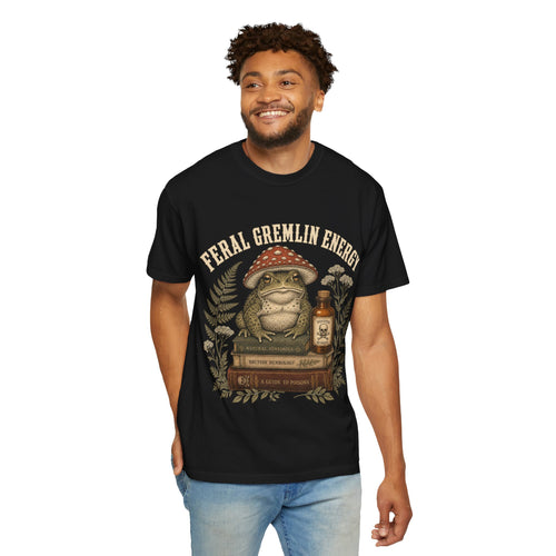 Toad & Toadstool Graphic T-Shirt — "Feral Fungal Witch" Vintage Botanical Tee