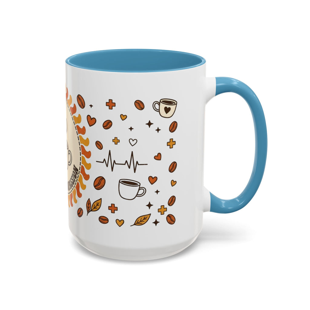 Coffee Mug — "Caffeine & Compassion" Nurse Fuel Accent Mug (11/15 oz)