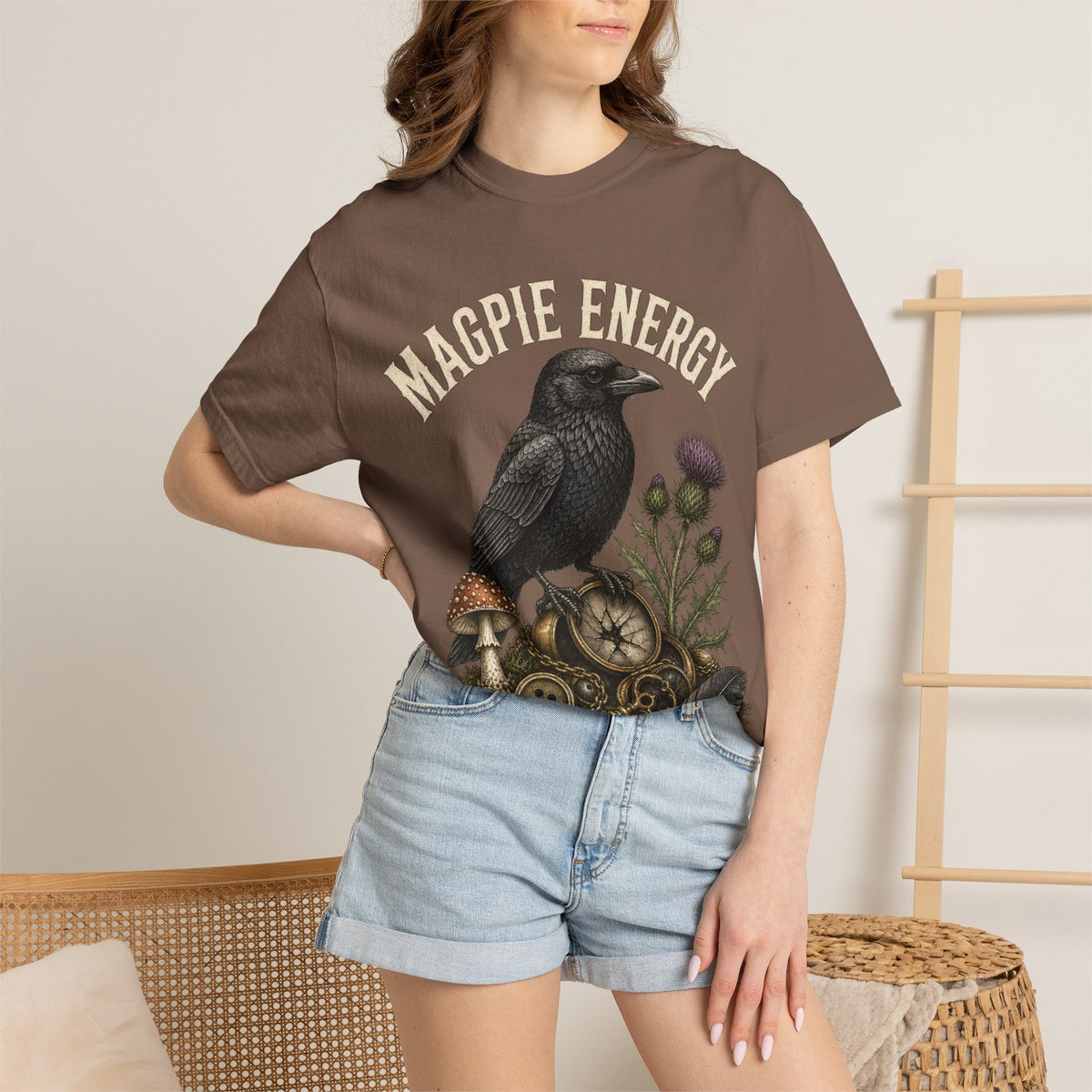 Magpie Energy T-Shirt — Vintage Crow & Thistle Graphic Tee