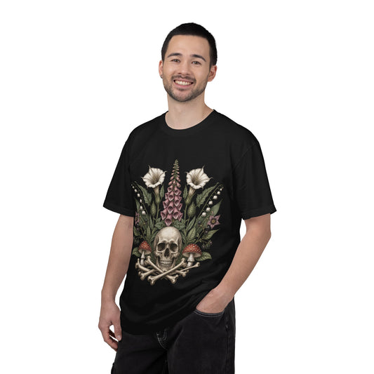 Skull & Wildflower T-Shirt — Botanical Skull Graphic Tee
