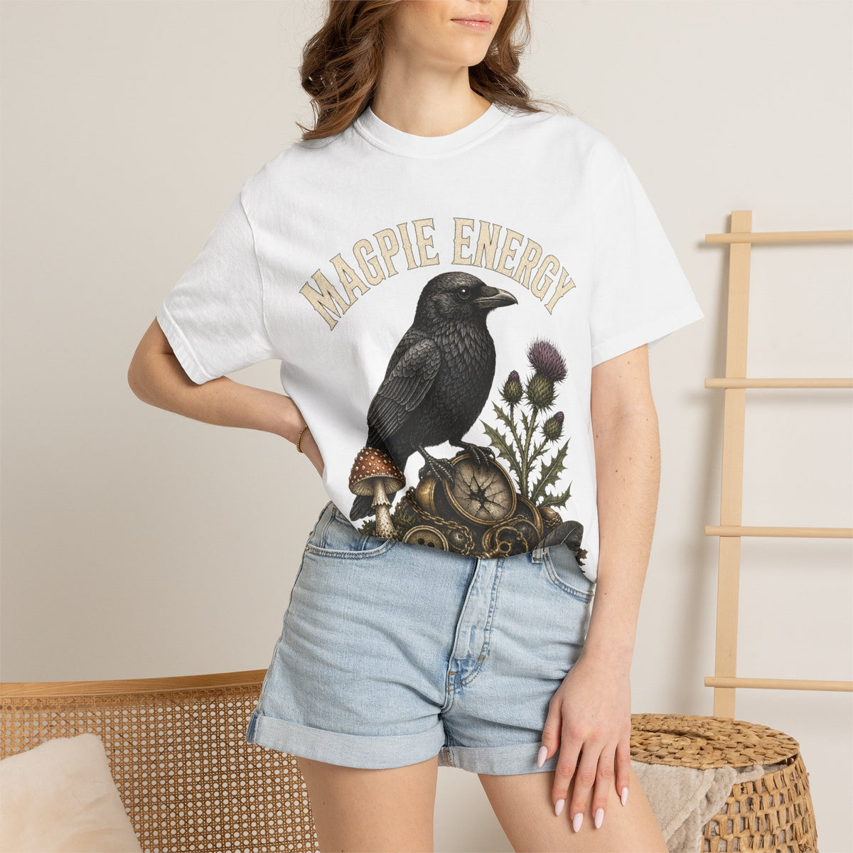 Magpie Energy T-Shirt — Vintage Crow & Thistle Graphic Tee