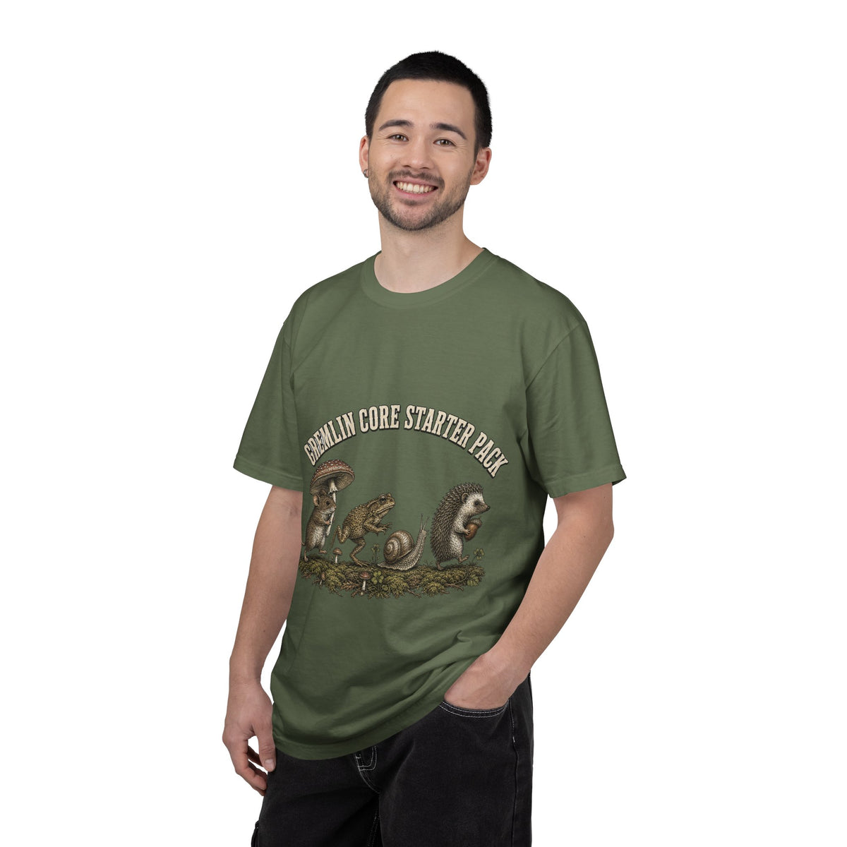 Mushroom Core Starter Pack T-Shirt — Cute Forest Critter Graphic Tee