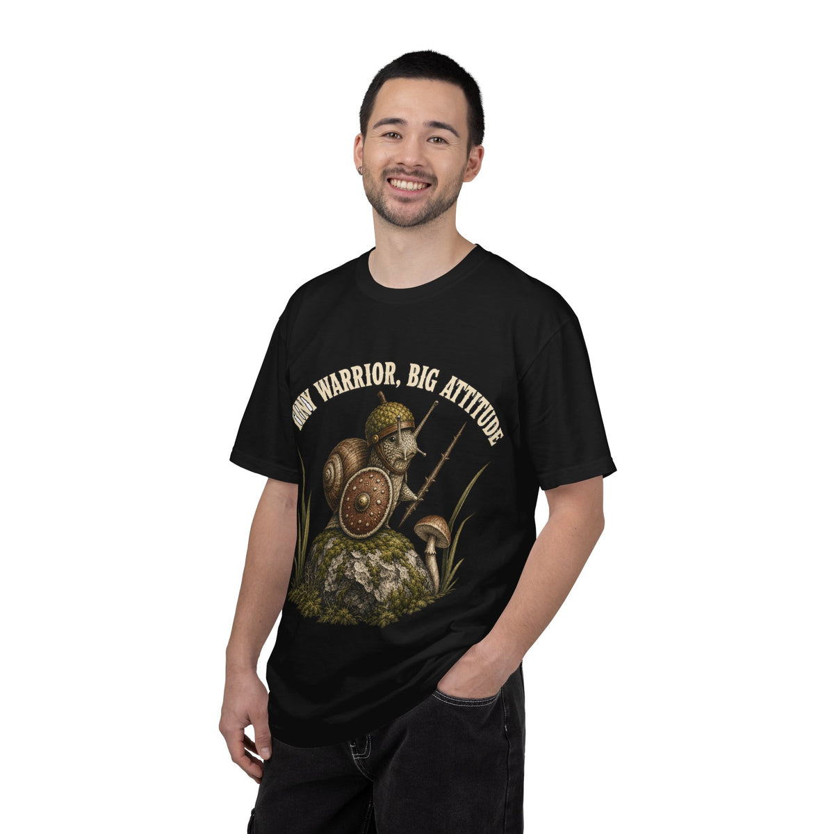 Snail Warrior T-Shirt — 'Tiny Warrior, Big Attitude' Vintage Nature Tee