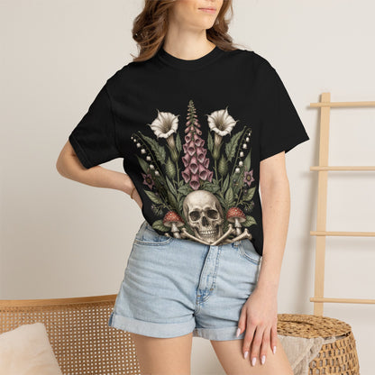 Skull & Wildflower T-Shirt — Botanical Skull Graphic Tee
