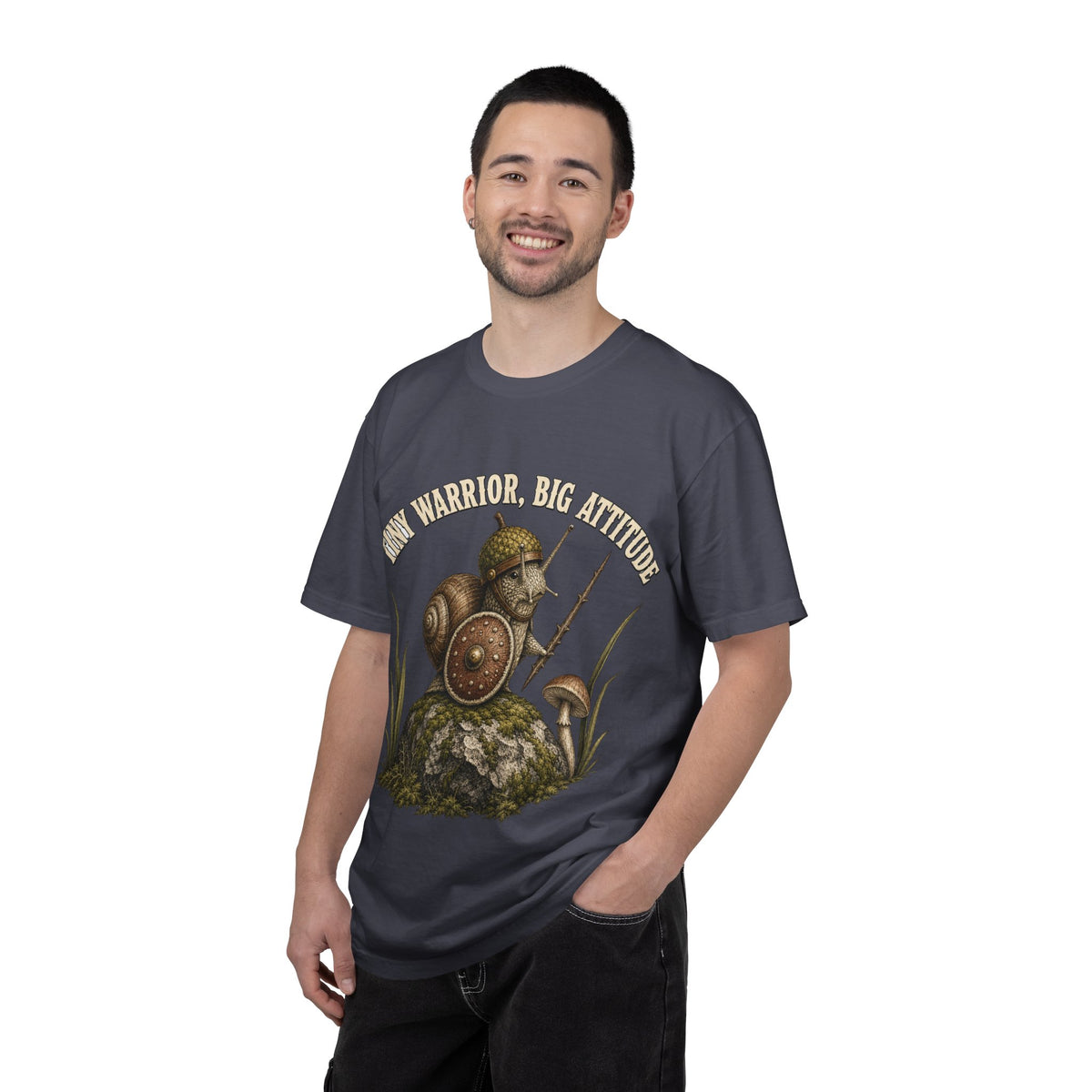 Snail Warrior T-Shirt — 'Tiny Warrior, Big Attitude' Vintage Nature Tee
