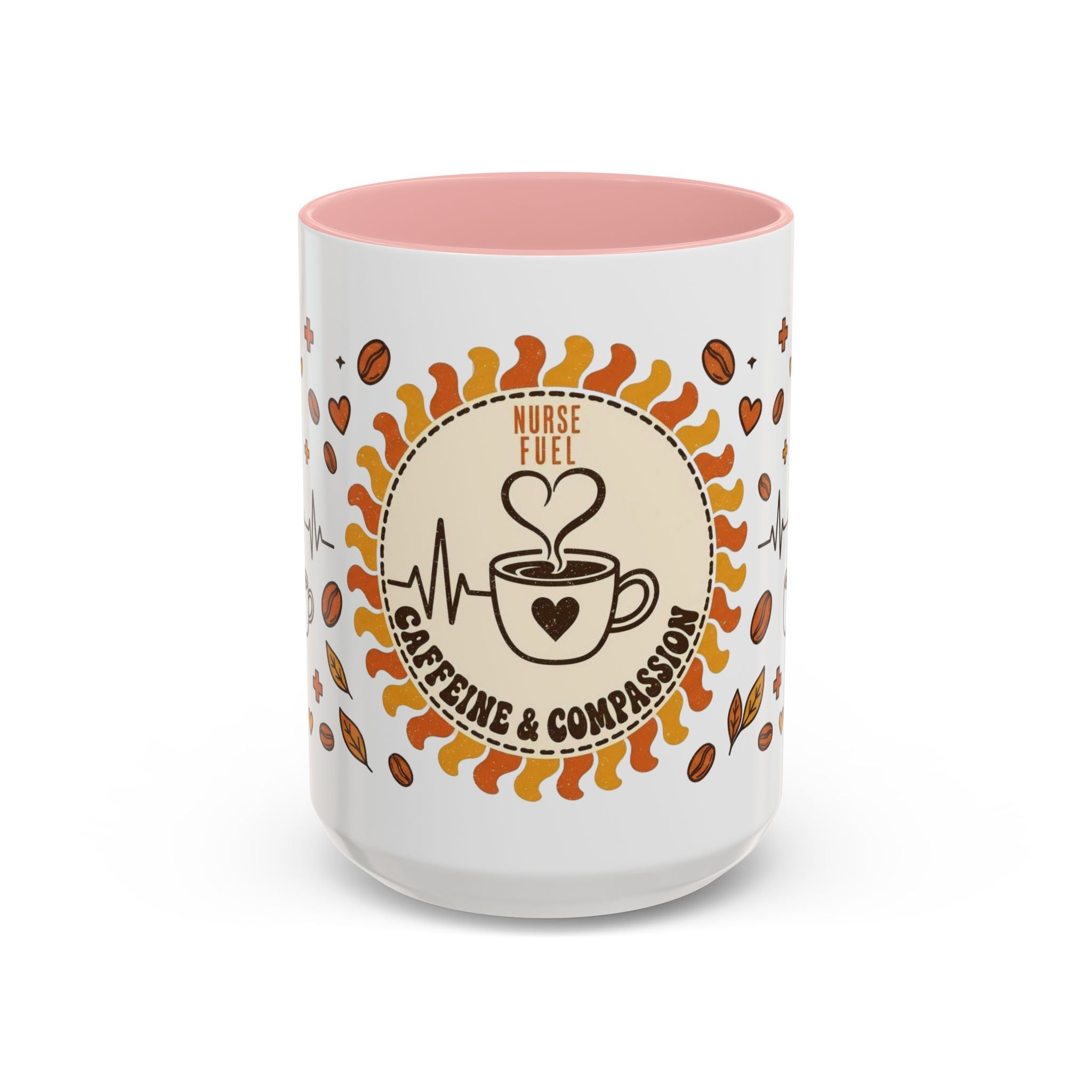 Coffee Mug — "Caffeine & Compassion" Nurse Fuel Accent Mug (11/15 oz)