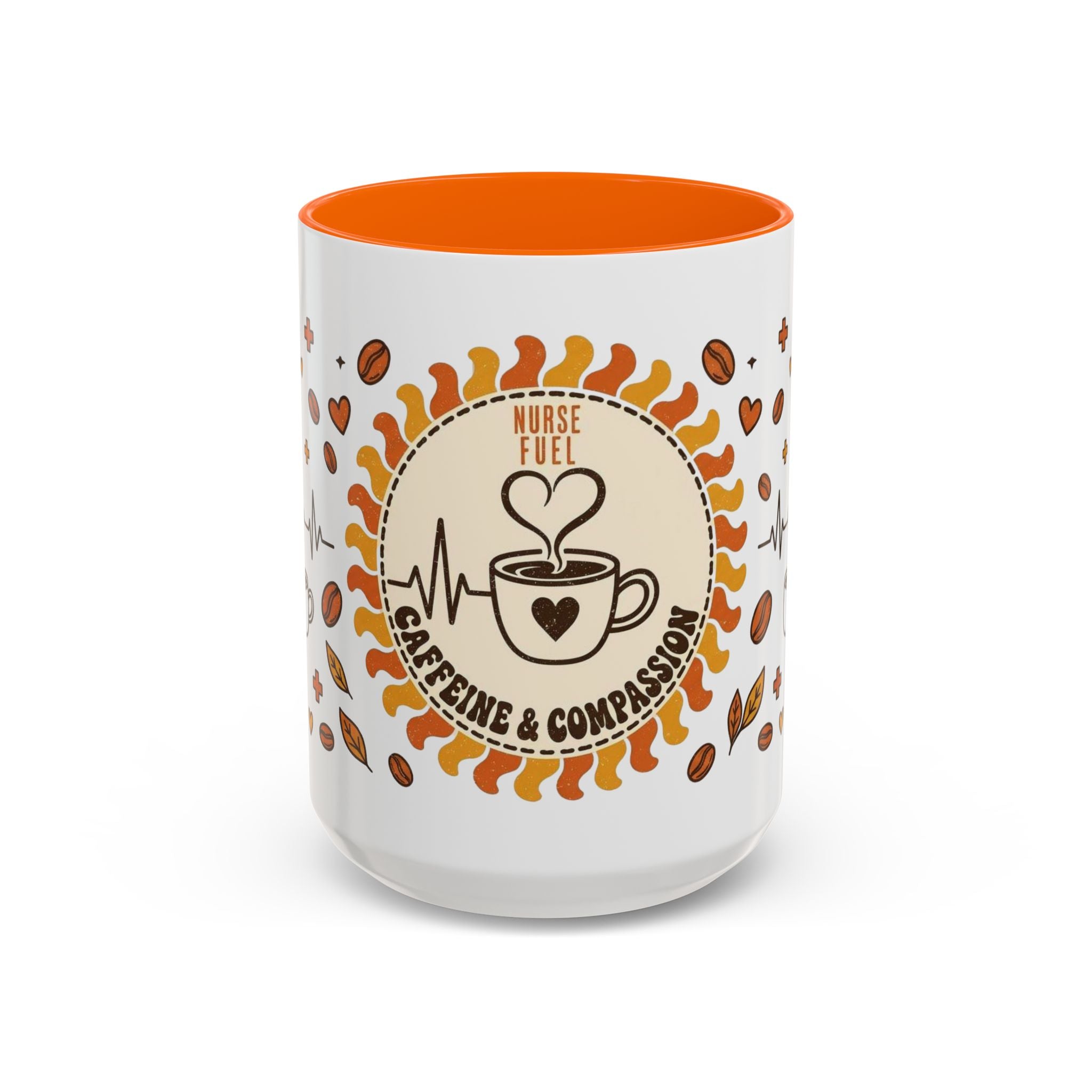 Coffee Mug — "Caffeine & Compassion" Nurse Fuel Accent Mug (11/15 oz)