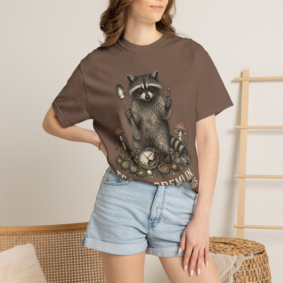Raccoon 'Trash Gremlin' T-Shirt — Feed Me Shiny Things Graphic Tee