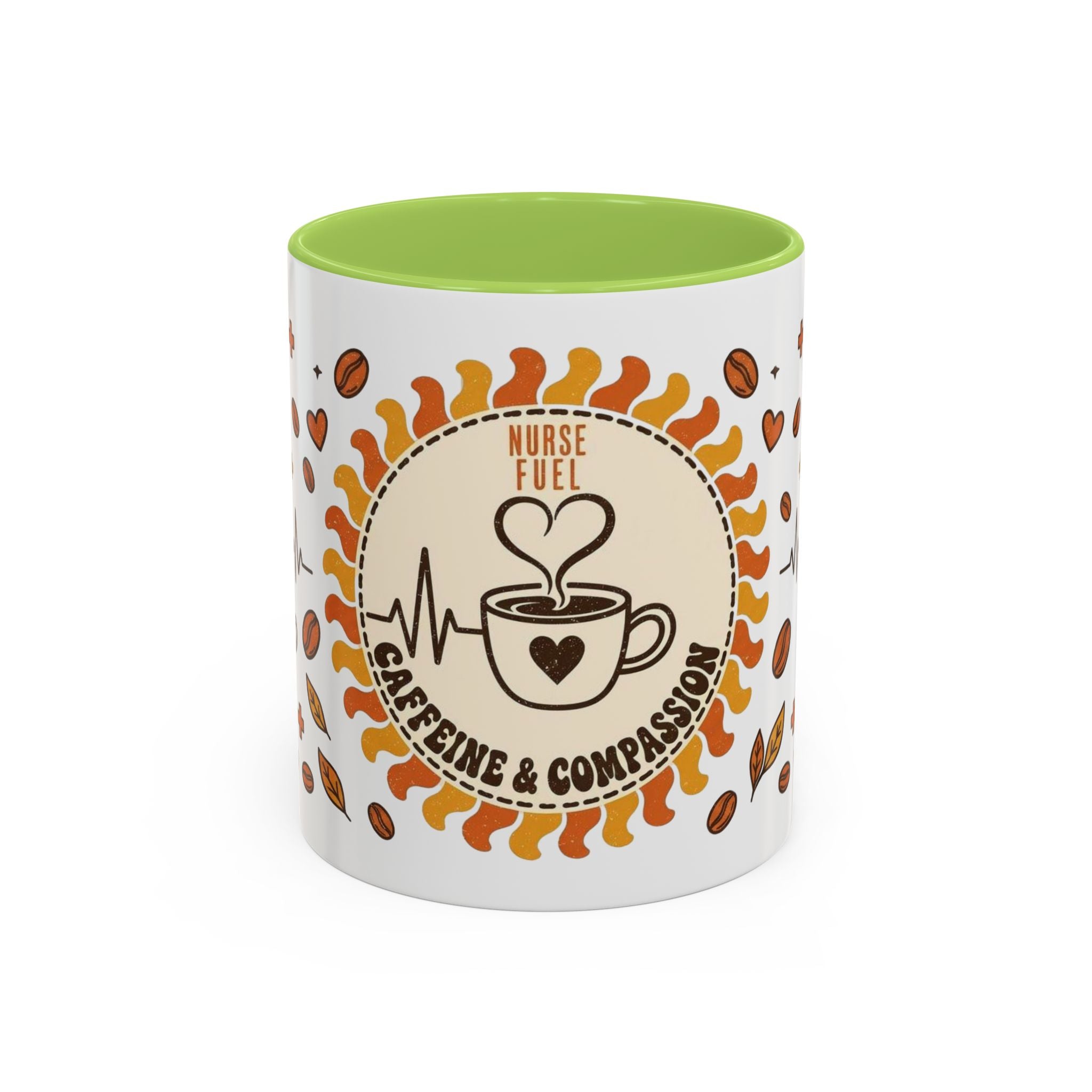 Coffee Mug — "Caffeine & Compassion" Nurse Fuel Accent Mug (11/15 oz)