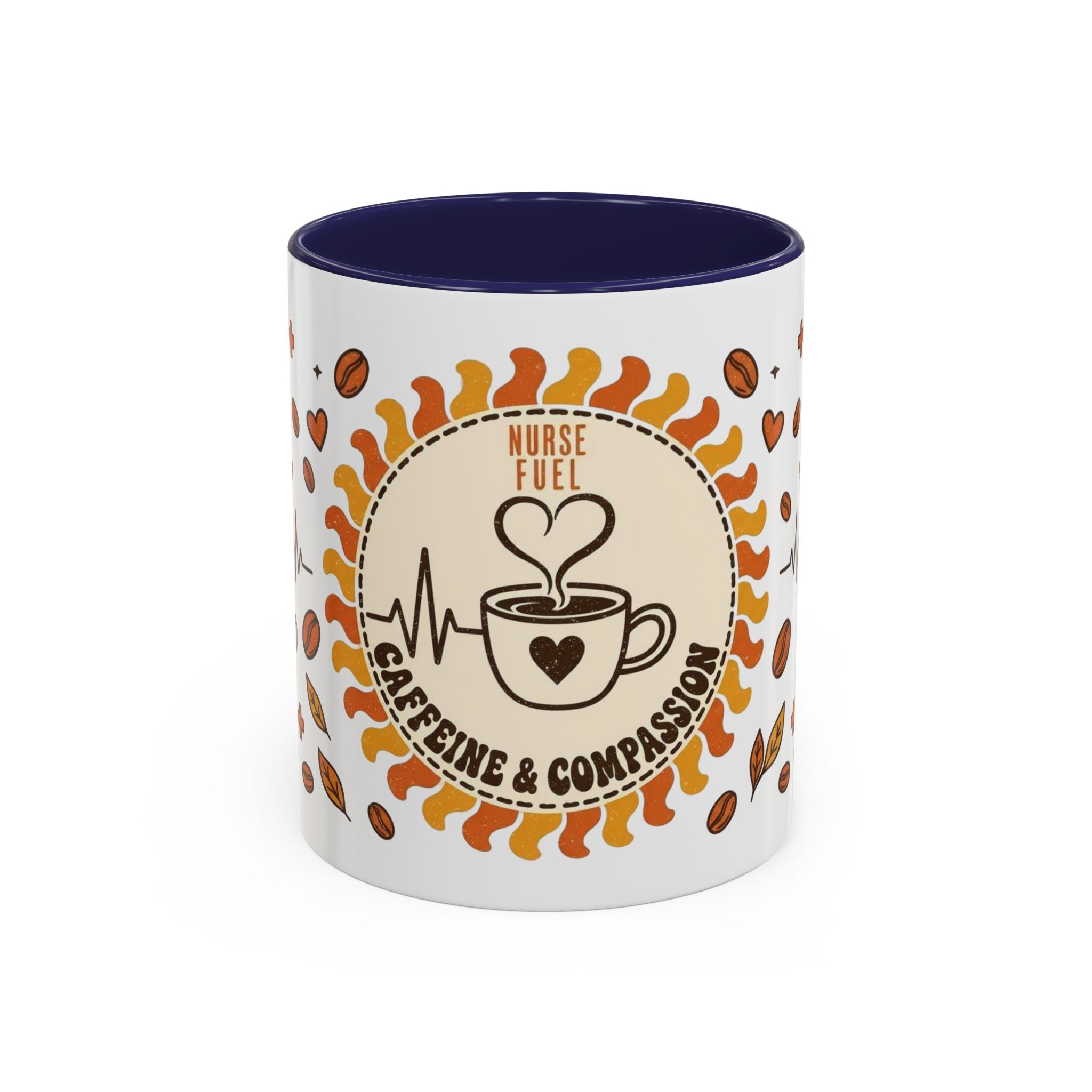 Coffee Mug — "Caffeine & Compassion" Nurse Fuel Accent Mug (11/15 oz)