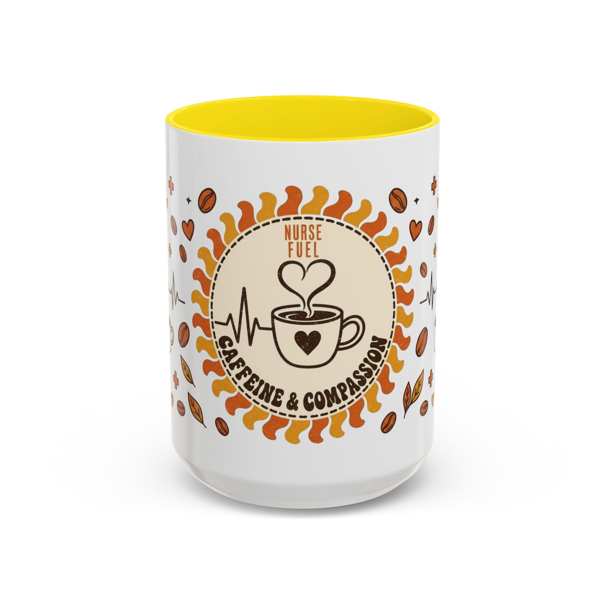 Coffee Mug — "Caffeine & Compassion" Nurse Fuel Accent Mug (11/15 oz)